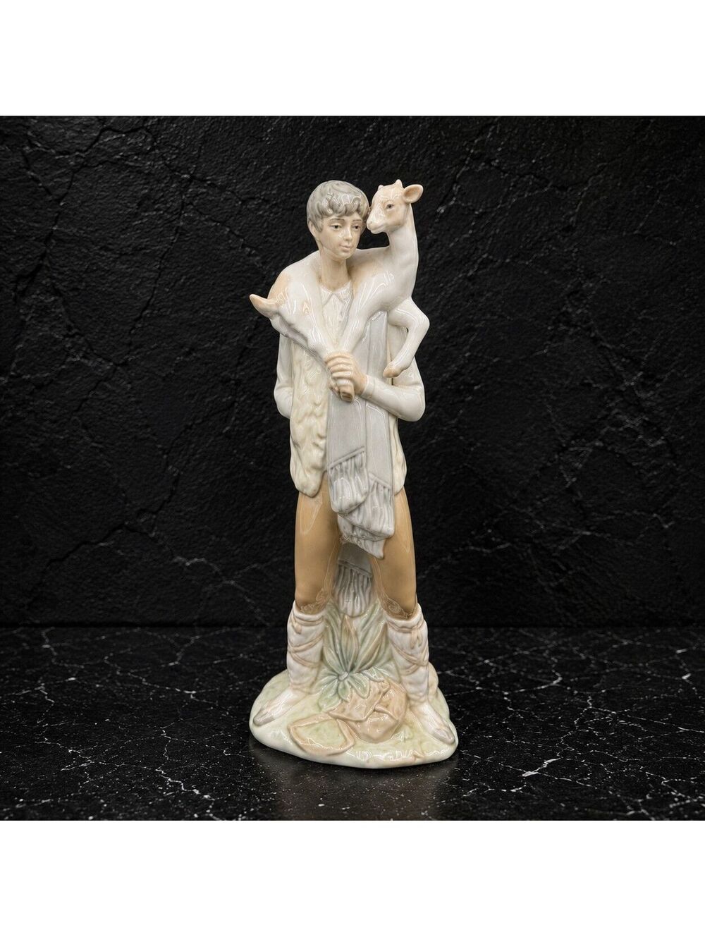 Vtg Lladro 4506 Shepherd Boy With Goat Porcelain Figurine 10.5" Spain Retired